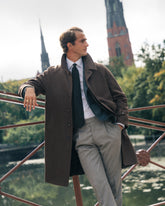 Brown Herringbone Coat "Raglan"