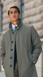 Beige Sportive Raincoat with Detachable Lining