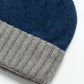 Bi-Color Blue and Silver Cashmere Beanie