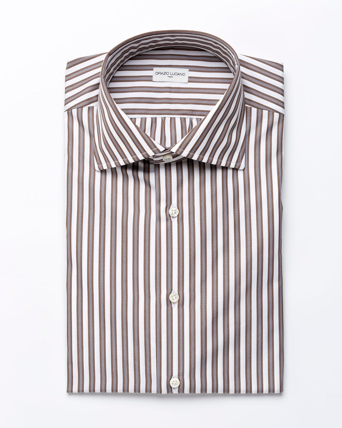 Brown Striped Shirt made of Cotton