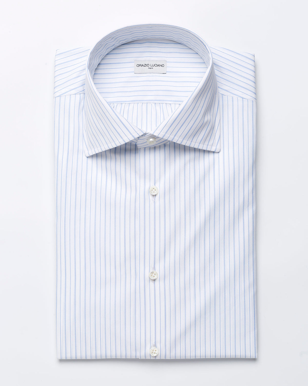 White Shirt with Blue Stripes made of Cotton