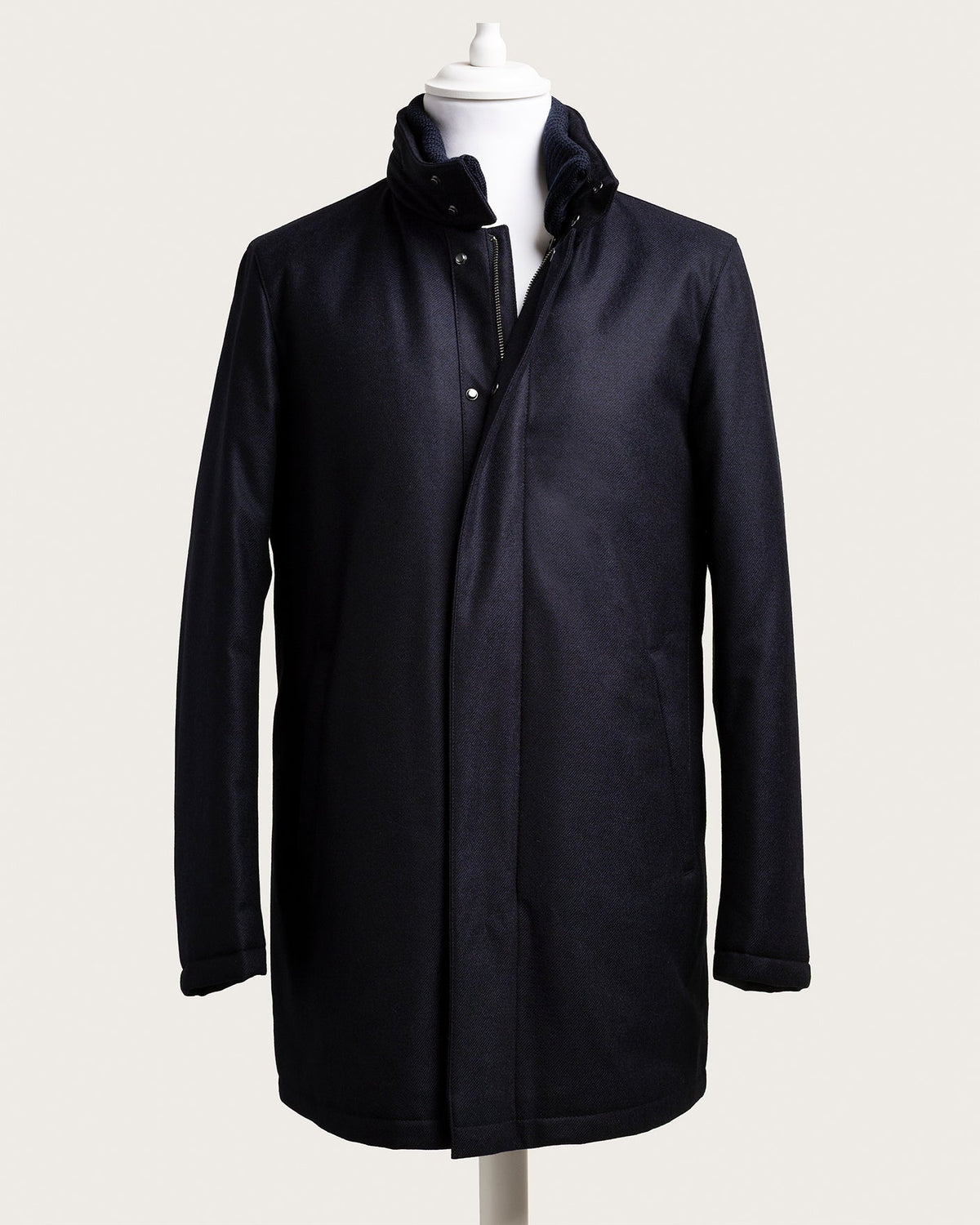 The Luxury Winter Coat "Davide" – Loro Piana Storm System – Navy
