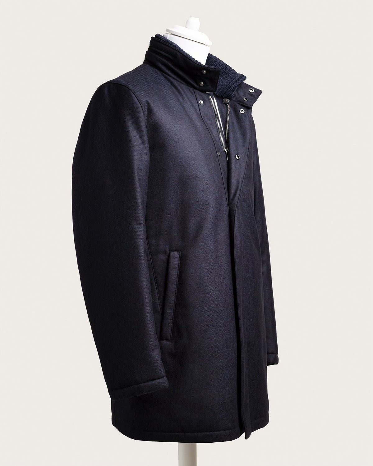 The Luxury Winter Coat "Davide" – Loro Piana Storm System – Navy