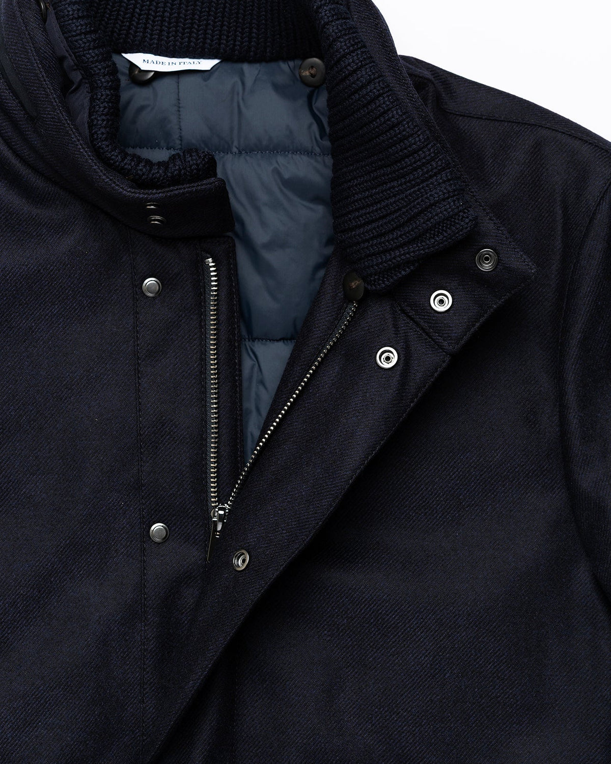 The Luxury Winter Coat "Davide" – Loro Piana Storm System – Navy