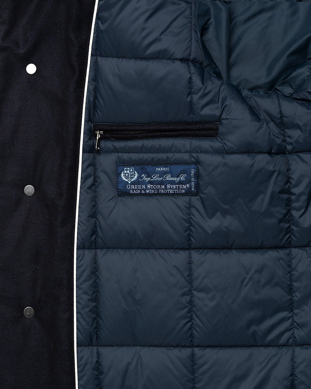 The Luxury Winter Coat "Davide" – Loro Piana Storm System – Navy