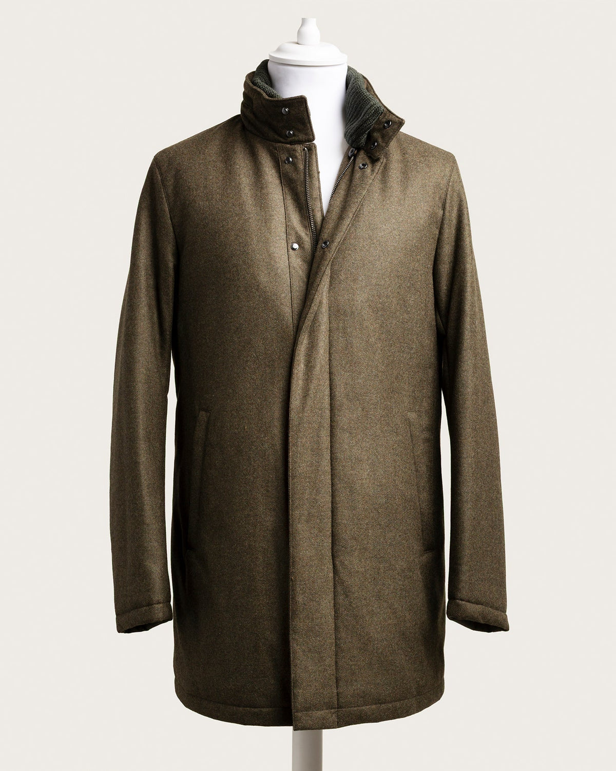 The Luxury Winter Coat "Davide" – Loro Piana Storm System – Green