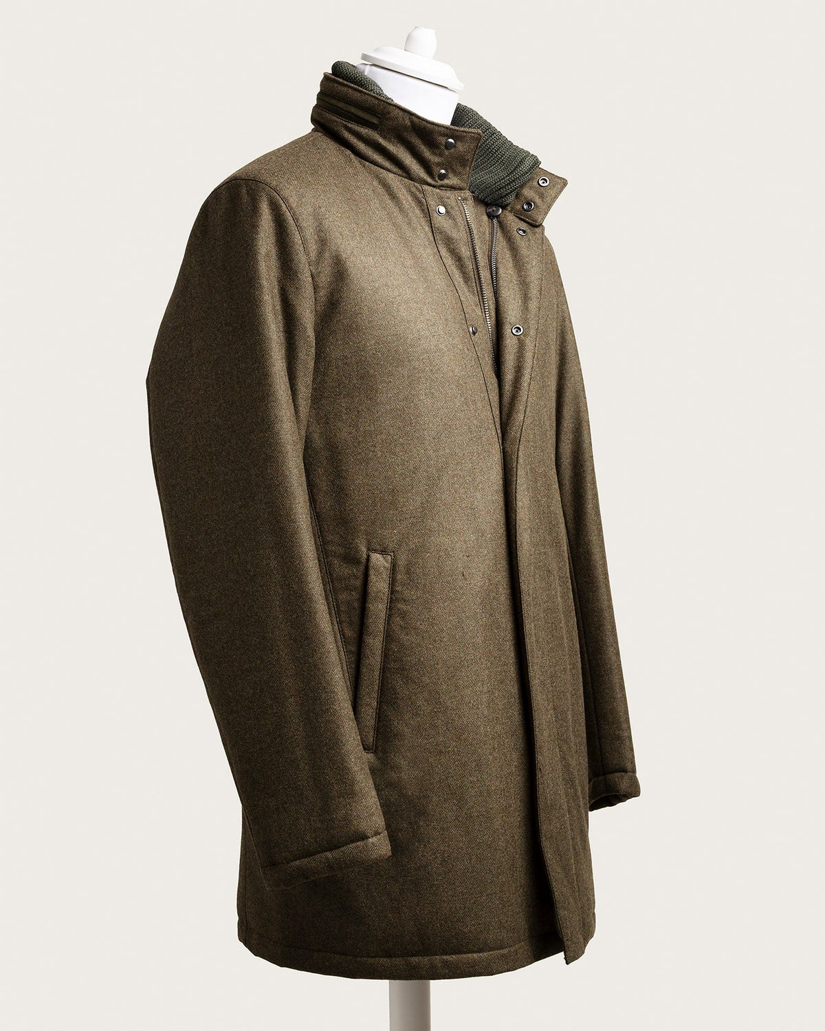 The Luxury Winter Coat "Davide" – Loro Piana Storm System – Green