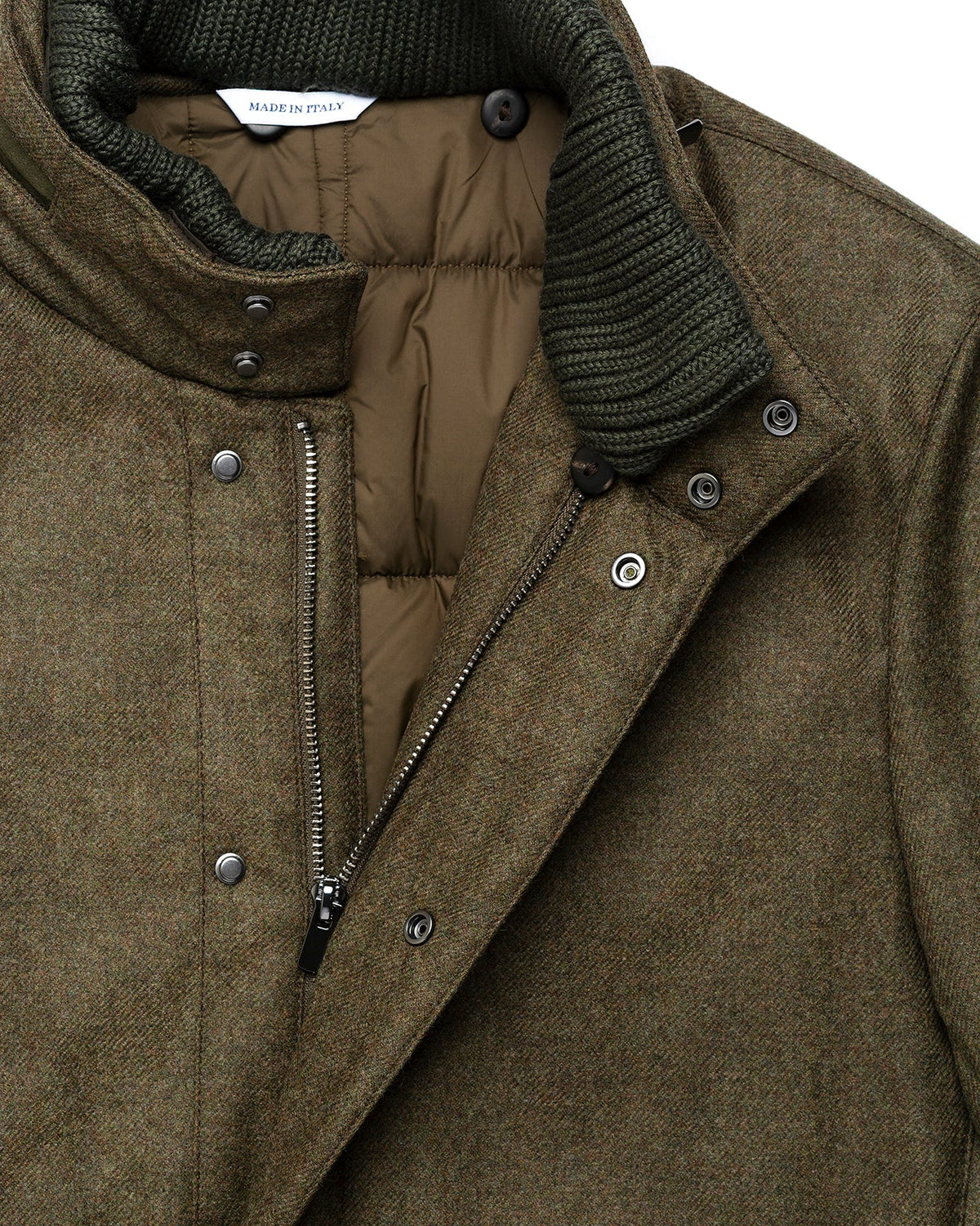 The Luxury Winter Coat "Davide" – Loro Piana Storm System – Green