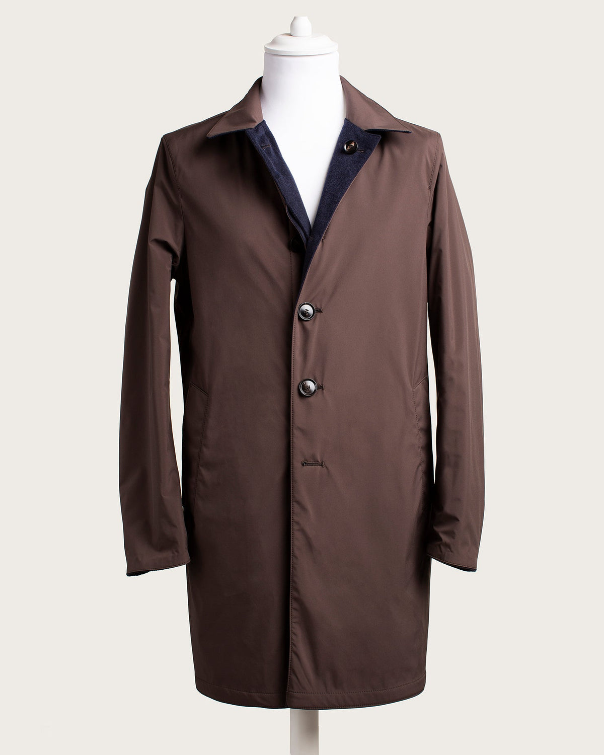 The Reversible Double-Face Coat "Apollo" – Navy / Brown