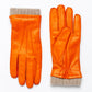 Orange Nappa Leather / Cashmere Gloves