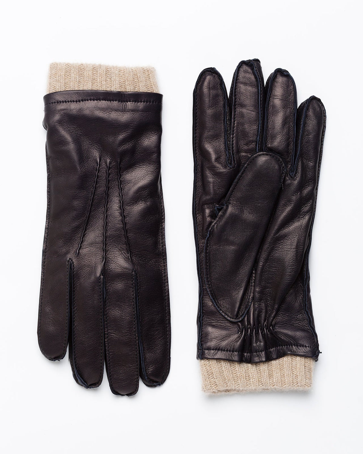 Blue Deerskin / Cashmere Gloves