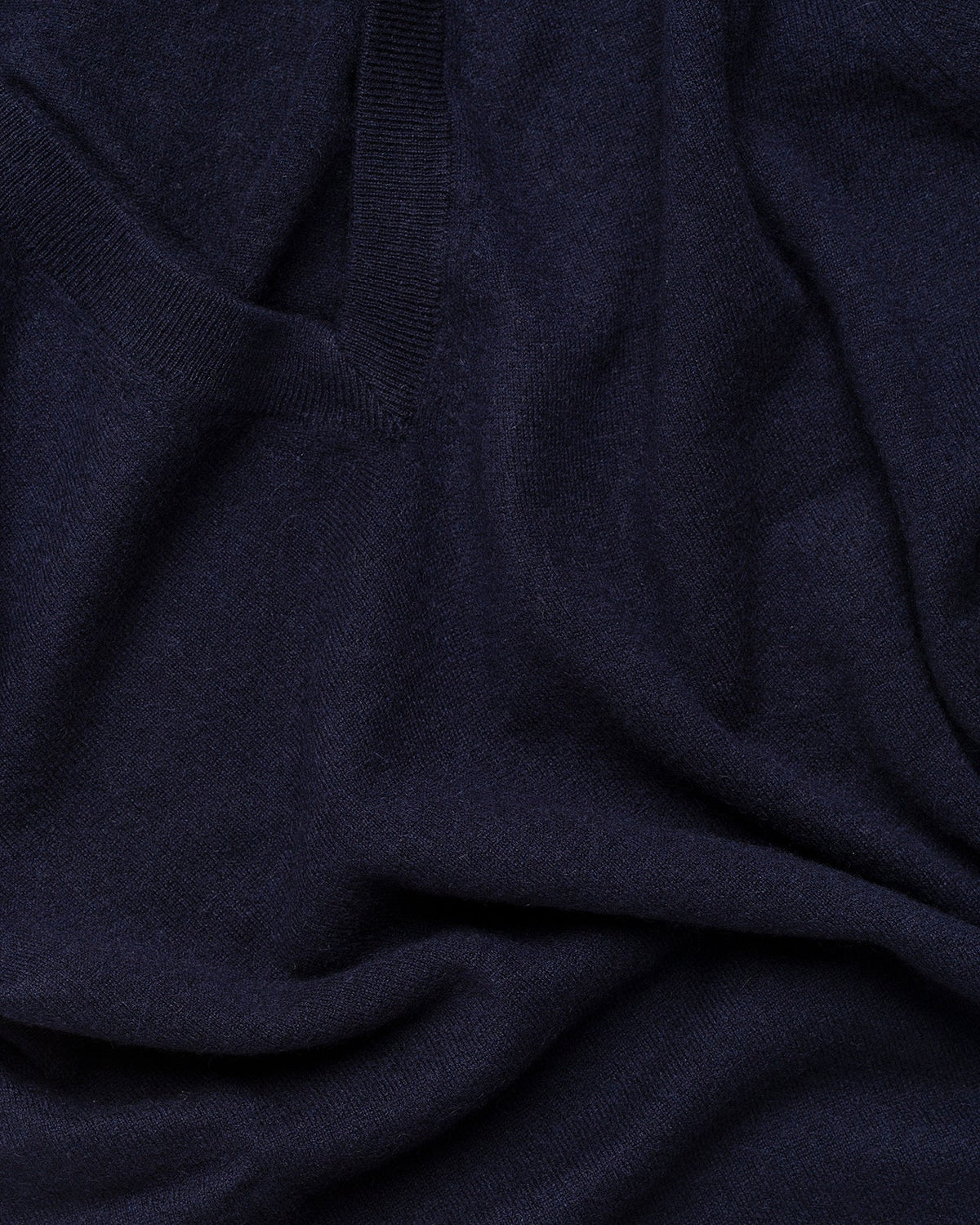 Navy Cashmere V-Neck Sweater