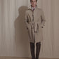 Sand Colored Sportive Raglan Raincoat with with Belt
