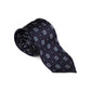 Flower Patterned Dark Blue Tie