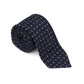 Flower Patterned Dark Blue Tie