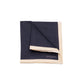 Uni Dark Blue Beige "Border" Pocket Square