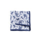 Patterned White Blue Pocket Square