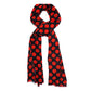 "Blu a Pois Rossi" Cashmere and Silk Scarf