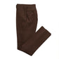 Brown Flat Fronted Pleated Trousers