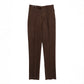 Brown Flat Fronted Pleated Trousers