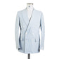 Light Blue Seersucker Double-Breasted Blazer