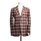 Checked Burgundy Wool & Silk Blazer