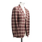 Checked Burgundy Wool & Silk Blazer