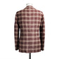 Checked Burgundy Wool & Silk Blazer