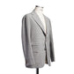 Light grey windowpane jacket in wool and silk