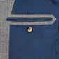 Light grey windowpane jacket in wool and silk