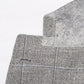 Light grey windowpane jacket in wool and silk