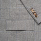 Light grey windowpane jacket in wool and silk